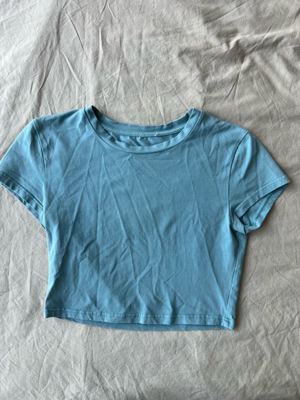 TNA Classic Crop Tee in Turquoise - Women's Casual Top